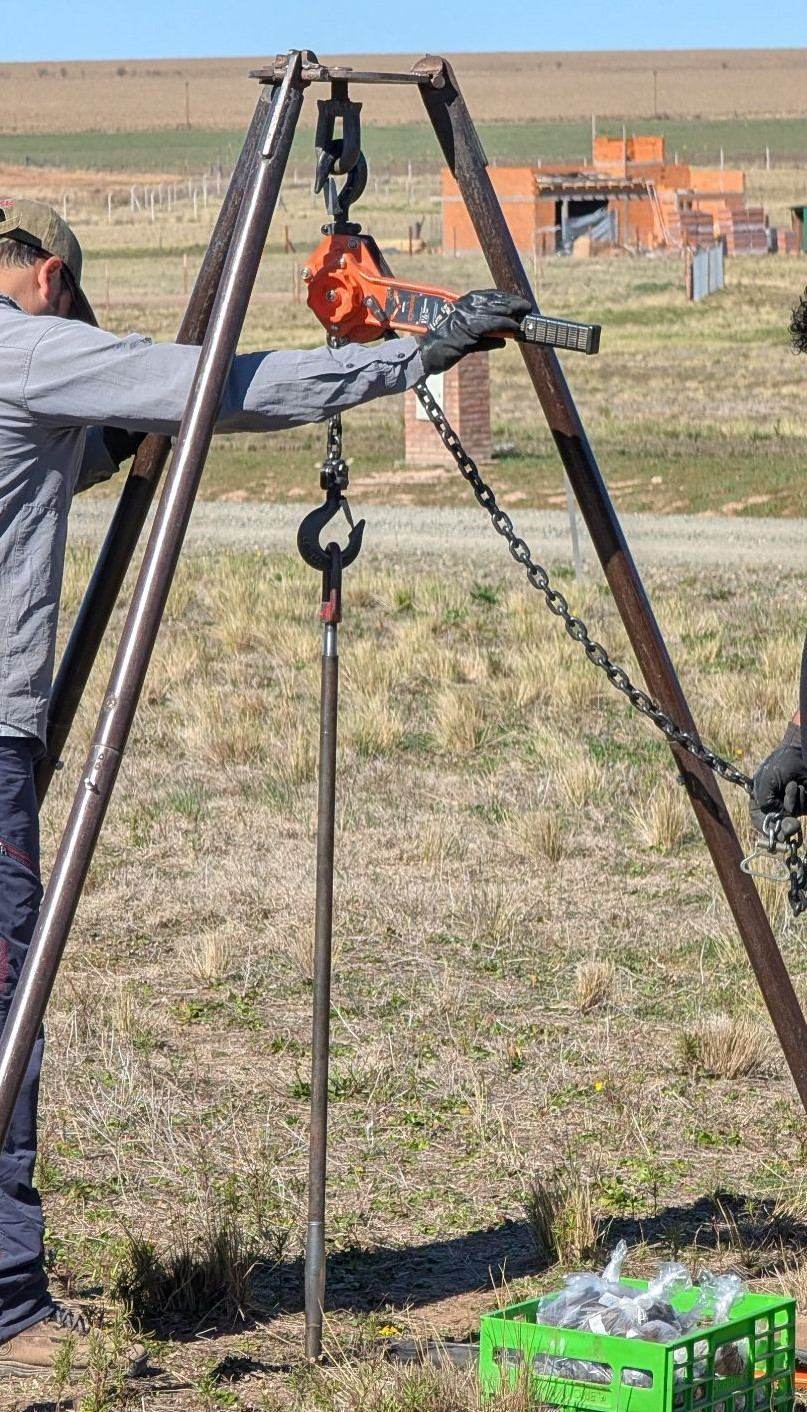 Ensayo de campo con trípode